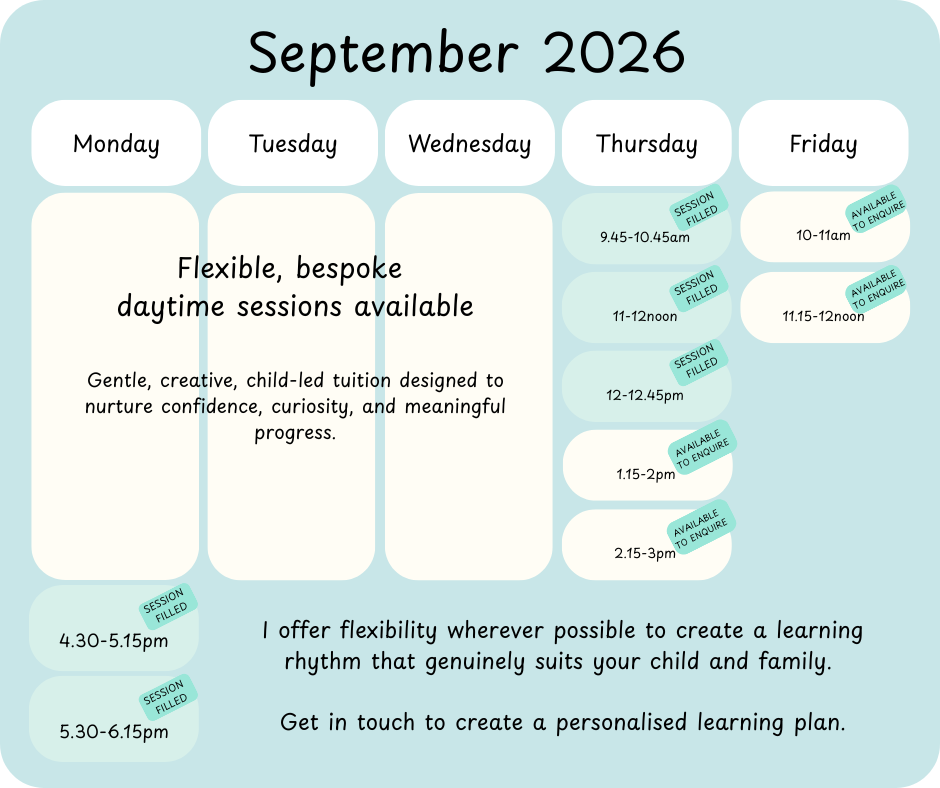 september 2026 timetable